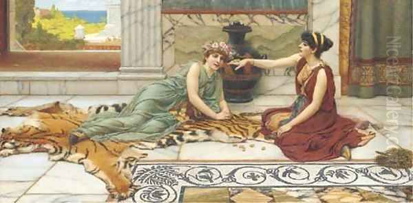 Knuckle bones Oil Painting by John William Godward