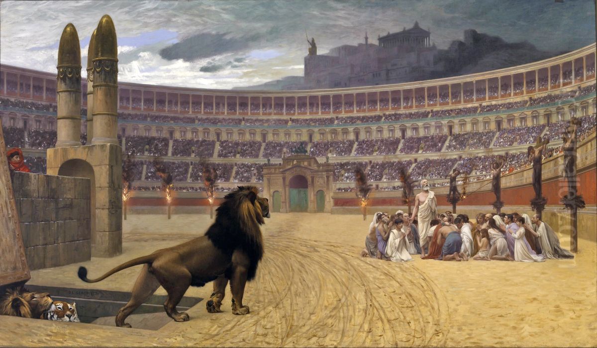 The Christian Martyrs' Last Prayer Oil Painting by Jean-Leon Gerome