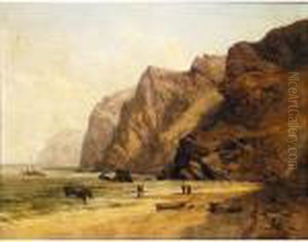 Cornish Beach Oil Painting by William Edward West