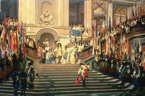 The Reception for Prince Conde at Versailles Oil Painting by Jean-Leon Gerome