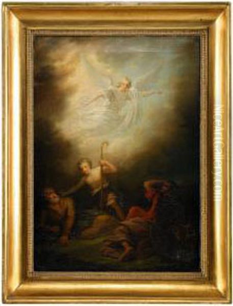 Larjungarna Pa Vag Till Emaus Oil Painting by Fredrik Westin