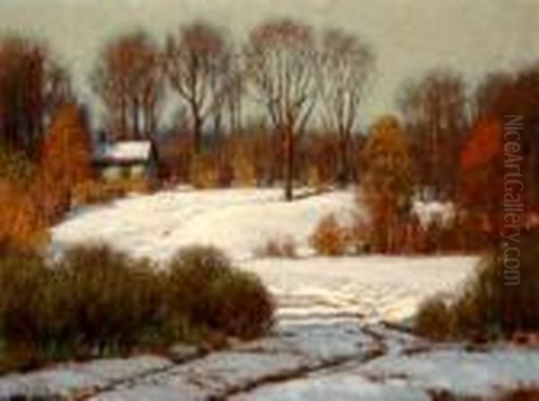The First Snow Oil Painting by Clifton A. Wheeler