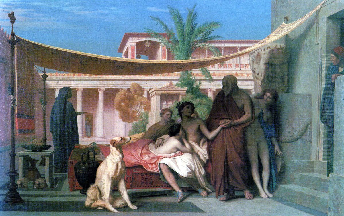 Socrates Seeking Alcibiades In The House Of Aspasia Oil Painting by Jean-Leon Gerome
