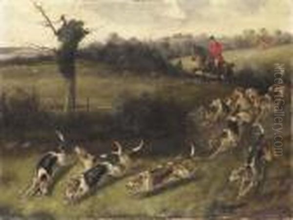 Full Cry Oil Painting by John Alfred Wheeler