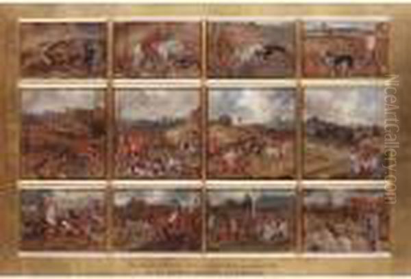 A Set Of Twelve Sporting Scenes Oil Painting by John Alfred Wheeler