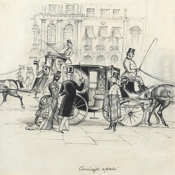 Musical Evening Of The 90s; In 
The Officer'smess; Carriage Affair; A Young Lad In His Study; 
Empire-builder Manabout Town In Rothmans 1902 Oil Painting by Rex John Whistler