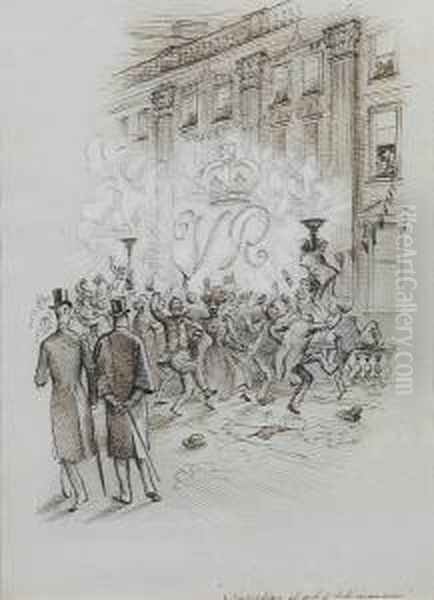 Monarch Of The Glen; Period 1900
 Cig. Lighterscandal; Lighting Up Time In Regency Days; Romantic 
Smokers;sherlock Holmes; Celebrations At The End Of South African War Oil Painting by Rex John Whistler