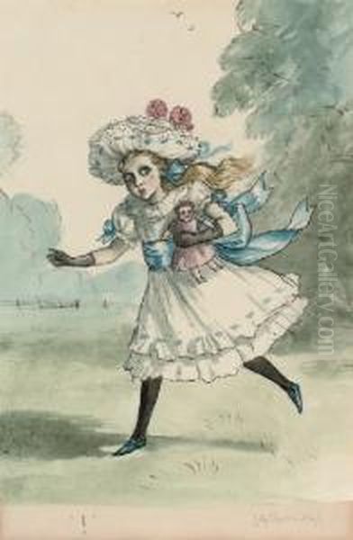 Stealing Away Into The Woods With Her Best Friend Oil Painting by Rex John Whistler