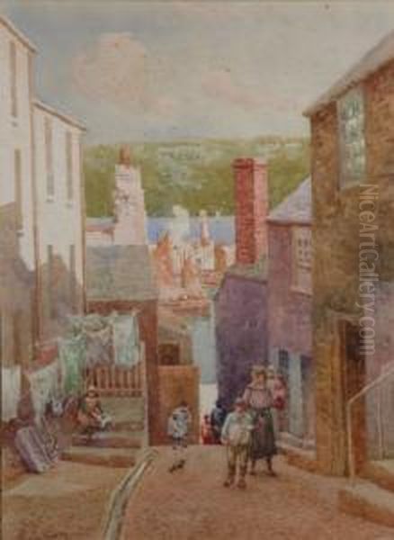 Bethesda Hill, St. Ives. Oil Painting by Arthur White