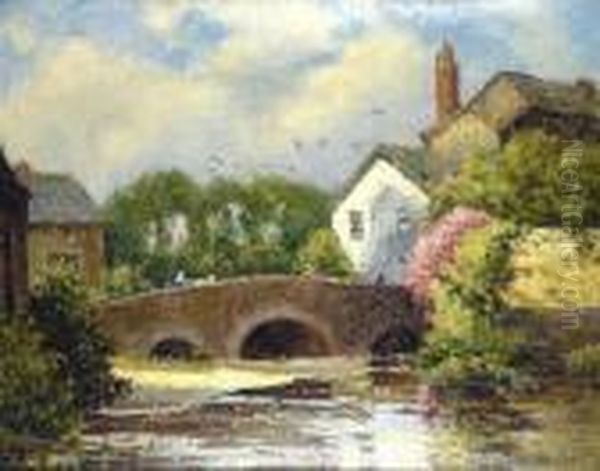 The Bridge And River Oil Painting by Arthur White