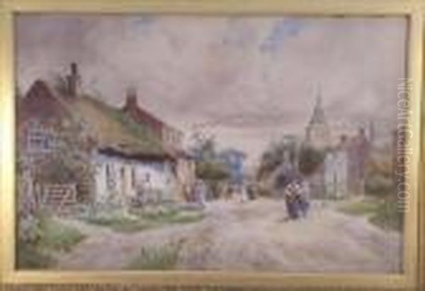 Sunday In Thevillage Oil Painting by Arthur White