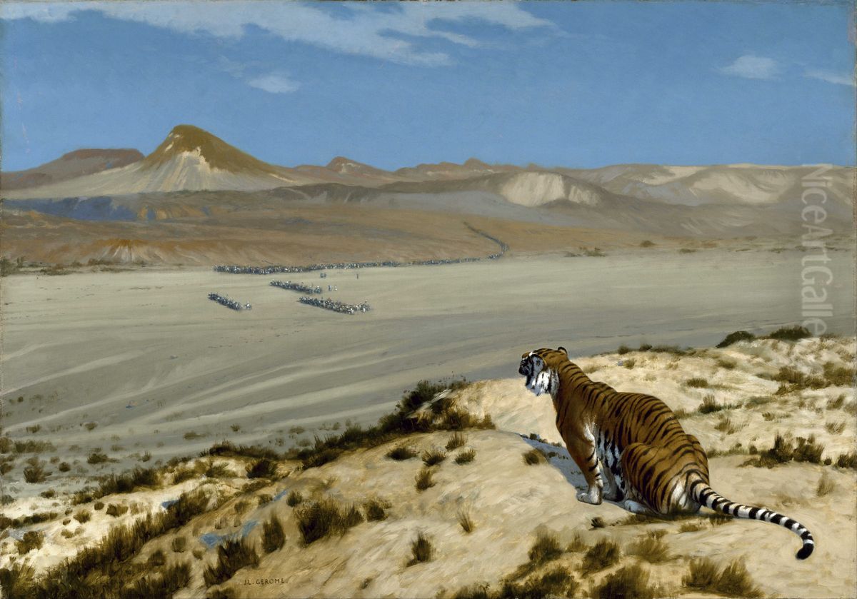 Tiger On The Watch Oil Painting by Jean-Leon Gerome