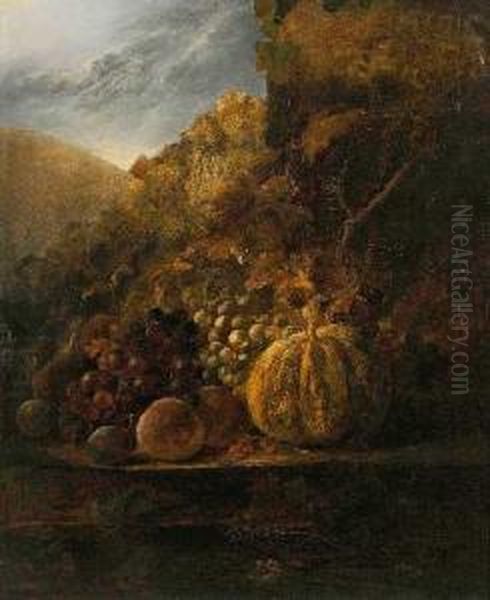 Fruchtestillleben Mit
Melone Und Weintrauben Oil Painting by Thomas Whittle