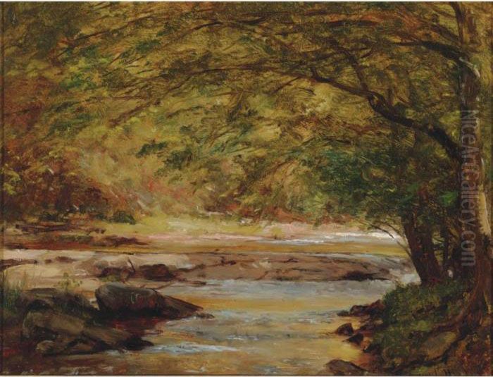 Sunshine On The Brook Oil Painting by Thomas Worthington Whittredge