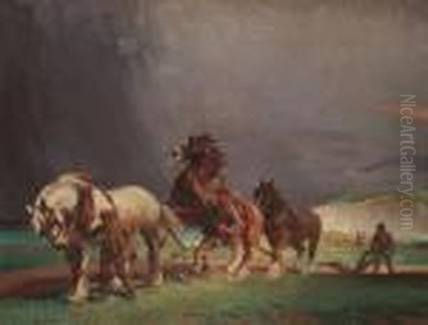 Thunderstorm Oil Painting by Ernest Herbert Whydale