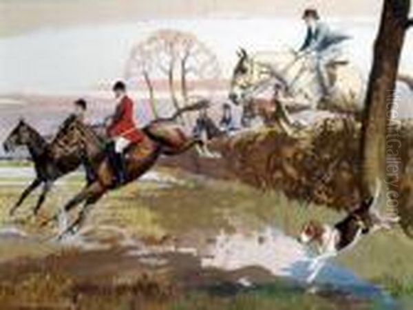 Over The Hedge Oil Painting by Ernest Herbert Whydale