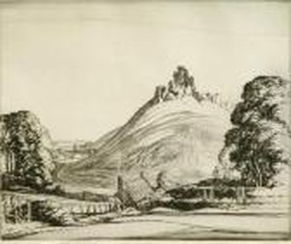 Corfecastle Oil Painting by Ernest Herbert Whydale