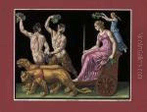 Nach: Bacchuszug Mit Weibl Oil Painting by Jean Baptiste Joseph Wicar