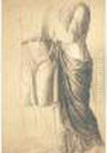 Etude De Drapes A L'antique Oil Painting by Jean Baptiste Joseph Wicar