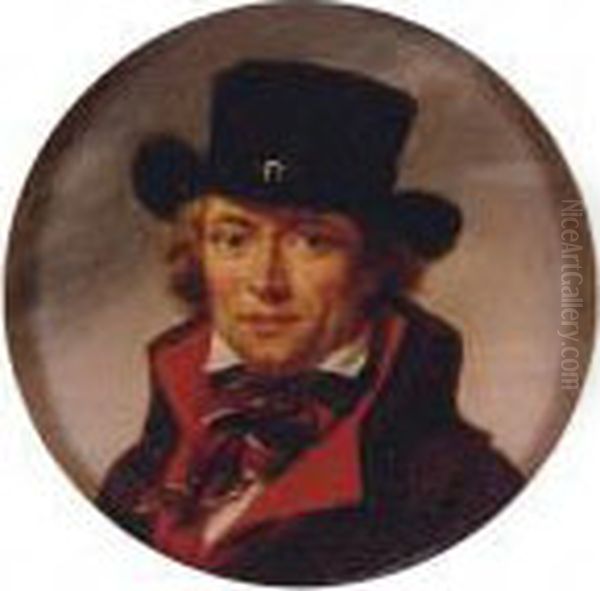 Portrait Of A Man, Possbily A Self-portrait Oil Painting by Jean Baptiste Joseph Wicar
