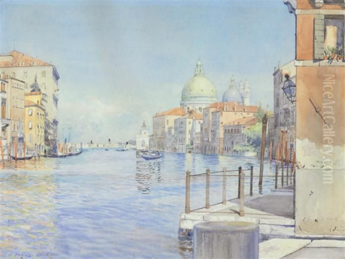 The Gran Canal, Venice, With The Santa Maria Della Salute Oil Painting by Gunnar Mauritz Widforss
