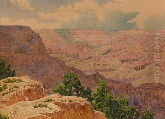 A View Of The Grand Canyon Oil Painting by Gunnar Mauritz Widforss
