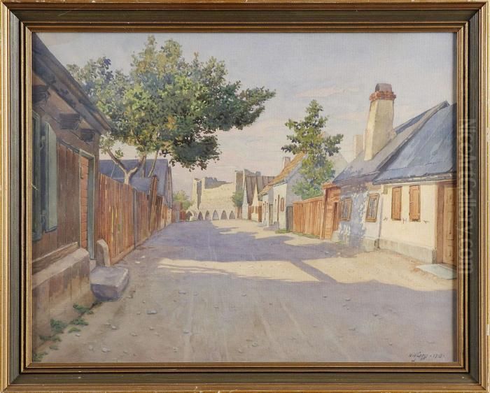 Motiv Fran Visby Oil Painting by Gunnar Mauritz Widforss