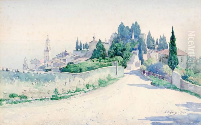 Sydlandsk By Oil Painting by Gunnar Mauritz Widforss