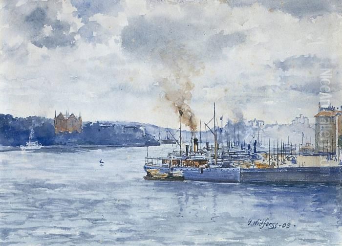 Port De La Cote Ouest Des Etats-unis Oil Painting by Gunnar Mauritz Widforss