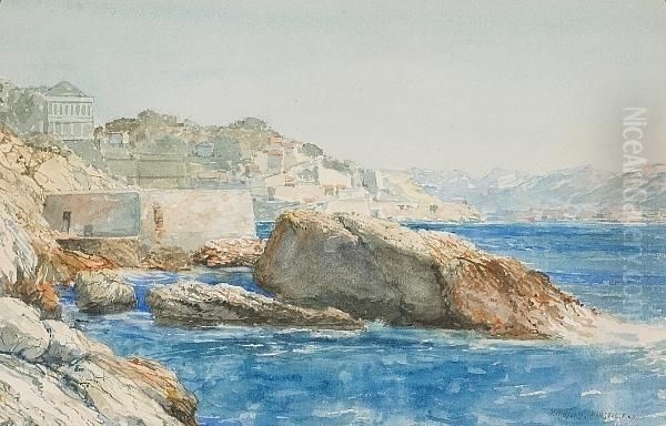 Coastal Scene, Marseilles Oil Painting by Gunnar Mauritz Widforss