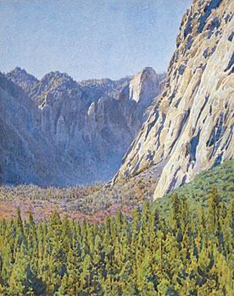 Forested Canyon Oil Painting by Gunnar Mauritz Widforss