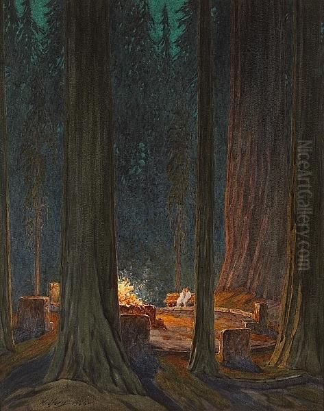 Bohemian Grove Oil Painting by Gunnar Mauritz Widforss