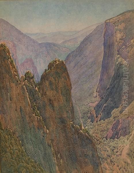 Canyon Point Oil Painting by Gunnar Mauritz Widforss