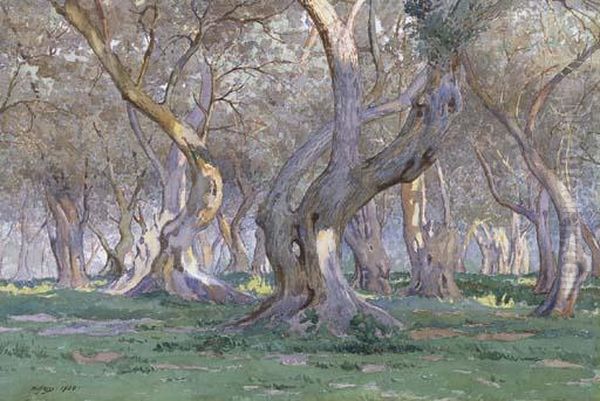 Oak Grove Oil Painting by Gunnar Mauritz Widforss