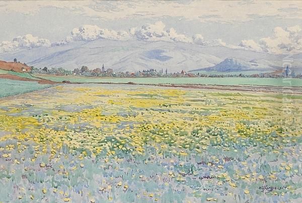 A Field Of Wildflowers, 1914 Oil Painting by Gunnar Mauritz Widforss