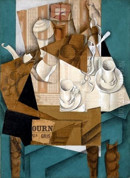 Breakfast Oil Painting by Juan Gris