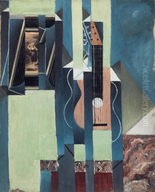 The Guitar Oil Painting by Juan Gris