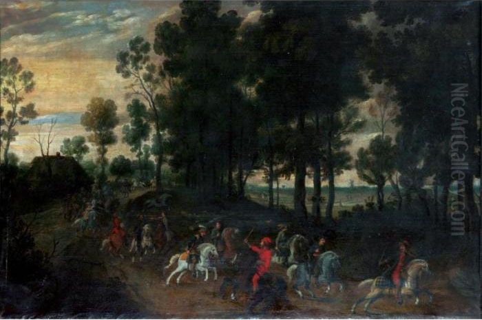 Landscape With Horsemen Oil Painting by Jan Wildens