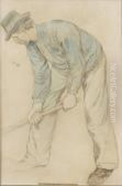 Man Med Redskap Oil Painting by Carl Wilhelm Wilhelmson