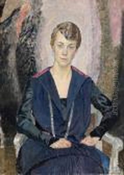 Damportratt Oil Painting by Carl Wilhelm Wilhelmson