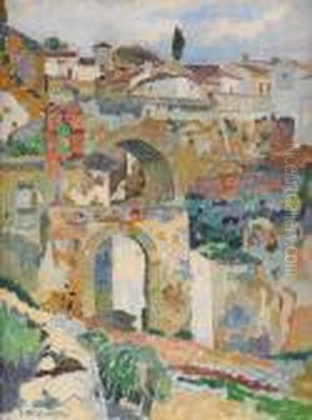 Stadsmotiv Fran Ronda Oil Painting by Carl Wilhelm Wilhelmson