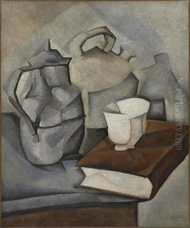 The Book Oil Painting by Juan Gris