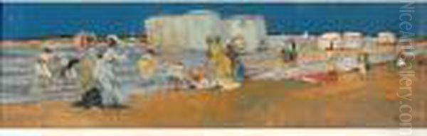 A Wayside Meet Oil Painting by Arthur Willett