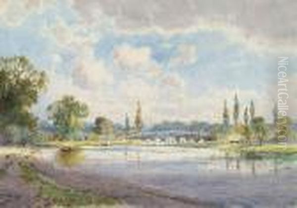 The Thames At Chertsey Oil Painting by Arthur Willett