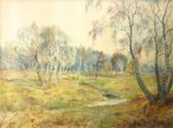 Woodedlandscape In Sussex Oil Painting by Arthur Willett