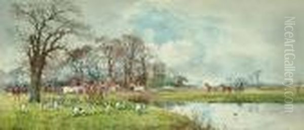 The Meet; Tally Ho! Oil Painting by Arthur Willett