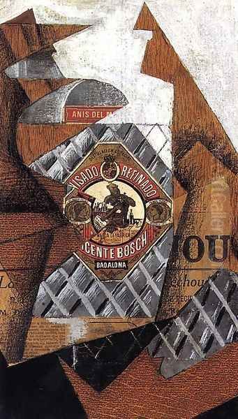 The Bottle of Anis del Mono Oil Painting by Juan Gris