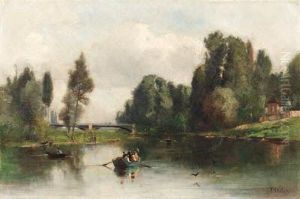 Boating Scene
Signed 'f.d.williams' (lower Right) Oil Painting by Frederick Dickinson Williams