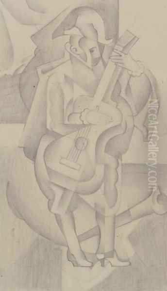 Homme &agrave; la guitare Oil Painting by Juan Gris