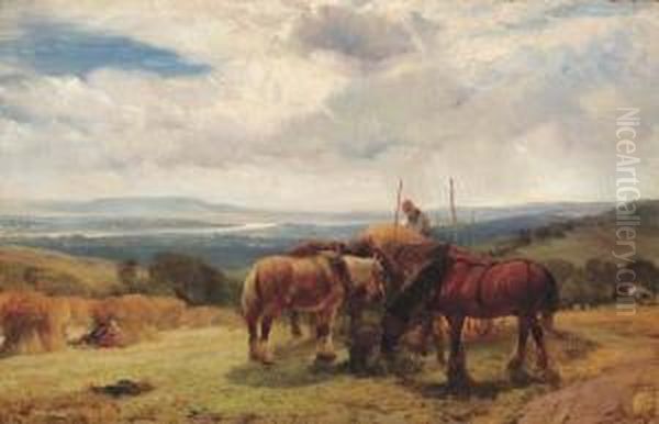 Harvest Horses Oil Painting by Henry Brittan Willis, R.W.S.
